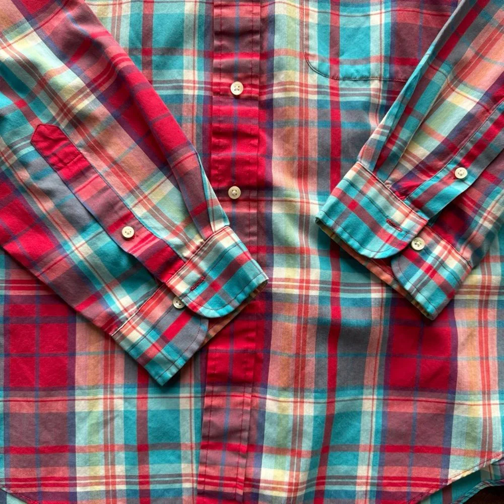 Alan Flusser Plaid Dress Shirt‎ Vintage - Old Label!